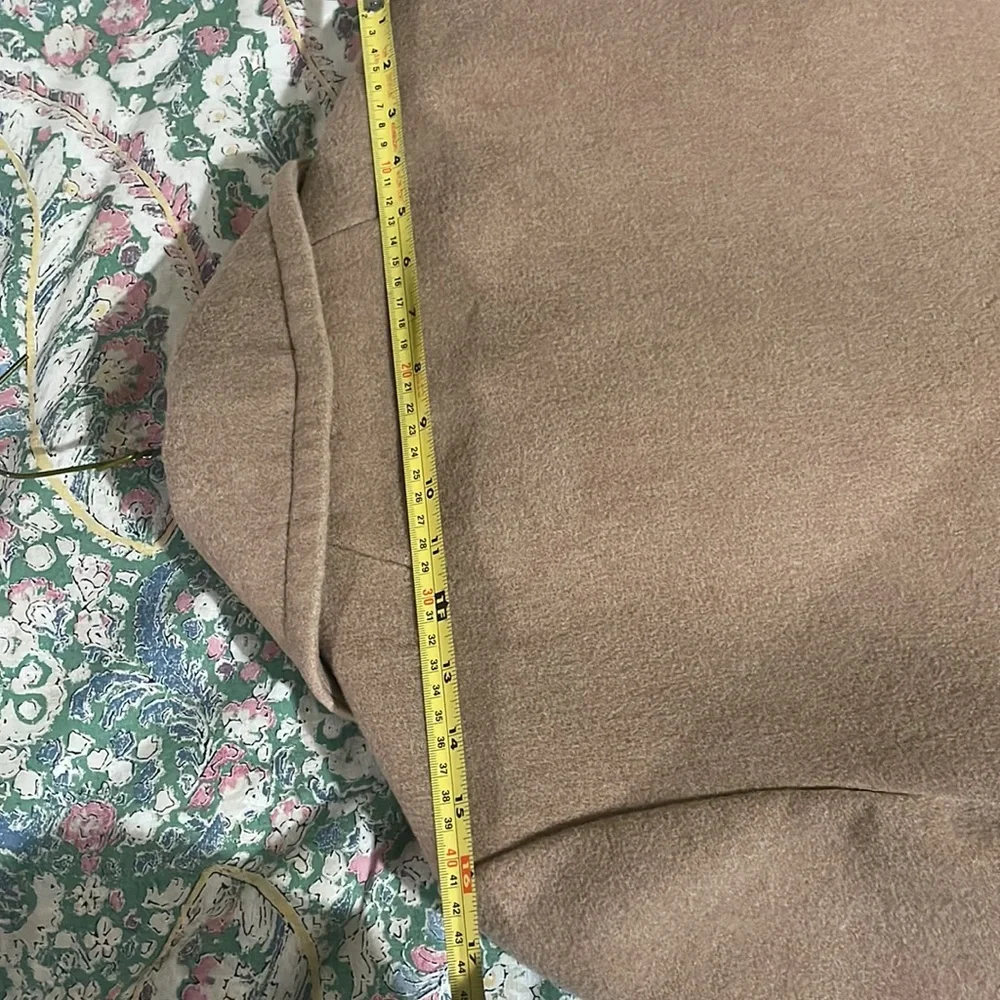 J. Crew Wool Cashmere belted wrap camel color overcoat with Peter Pan collar - Picture 7 of 10